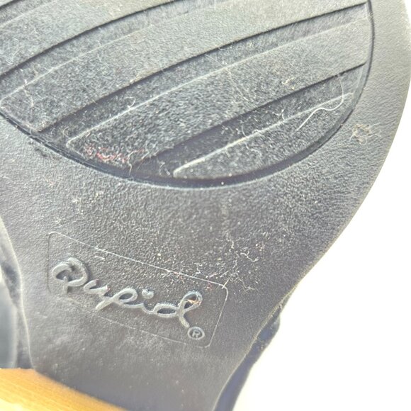 Qupid DC92 Black Suede Gladiator Heels | Women’s Size 6.5 Peep Toe Bootie Sandal - Picture 9 of 10